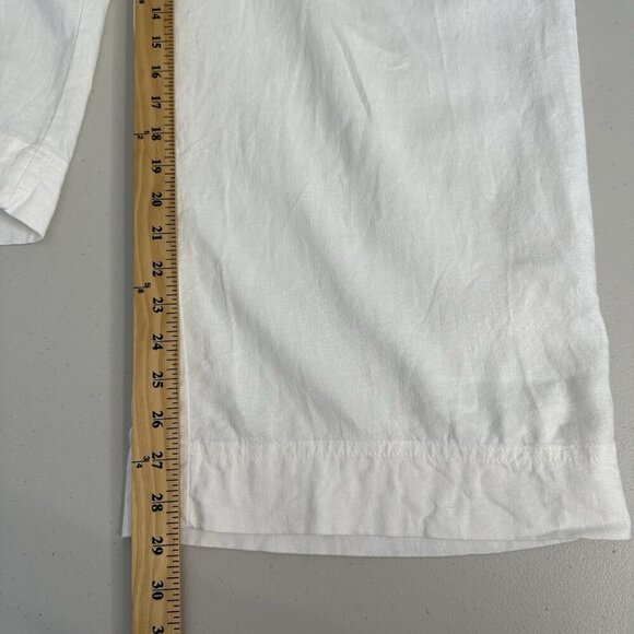 Old Navy Wide Leg Pants XL White Linen Blend Comfort Waistband High Rise - Picture 8 of 8